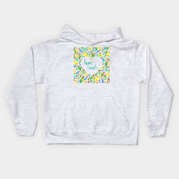 Love Birds Kids Hoodie by Elena_ONeill